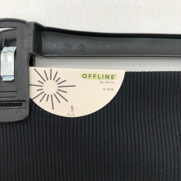 Offline By Aerie Hi-Rise Black Leggings Size Large Nylon & Elastane Comfort NWT - Picture 2 of 11